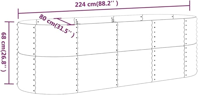 s for Plants Raised Garden Beds Tomato sGarden Raised Bed Powder-Coated Steel 88.2"x31.5"x26.8" Grayfor Patio Balcony backyards