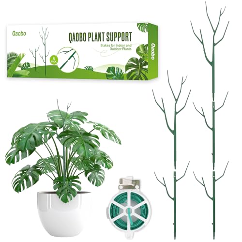 5 Pack Stackable Plant Support Stakes (28" - 5 Pack / Green)