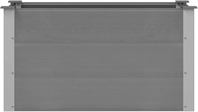 Garden Raised Bed Grey Wood-Plastic Composite Aluminum Planter Box for Outdoor Balcony Patio Planting Flowers Greenery