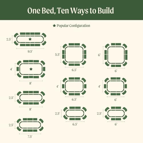 Raised Garden Bed Kit (Olive Green / 17" Tall)