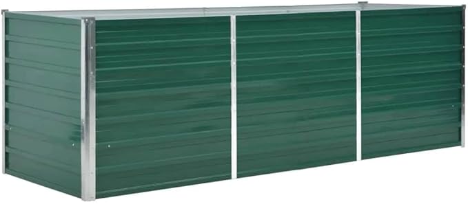 Raised Bed Green Galvanized Steel Plant containers Flower pots Decorative pots for Outdoor Balcony 94.5x31.5x30.3 in Raised Bed