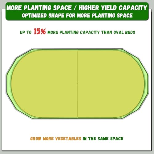 Raised Garden Bed Outdoor Upgrade Oval (Silver / 8x4FT)