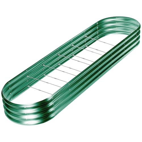 8×2×1ft Galvanized Raised Garden Bed Kit (Green / 8x2x1ft)
