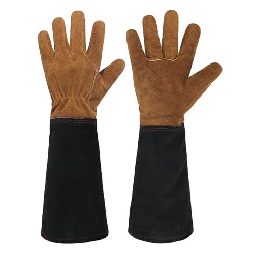 Rose Pruning Gloves for Men Women (Caramel Brown / Medium (Pack of 1))