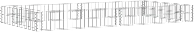 vidaXL Gabion Raised Bed - Durable Galvanized Steel Garden Planter - Proof, Weather- and Easy Assembly - Silver, 78.7"x39.4"x7.9"