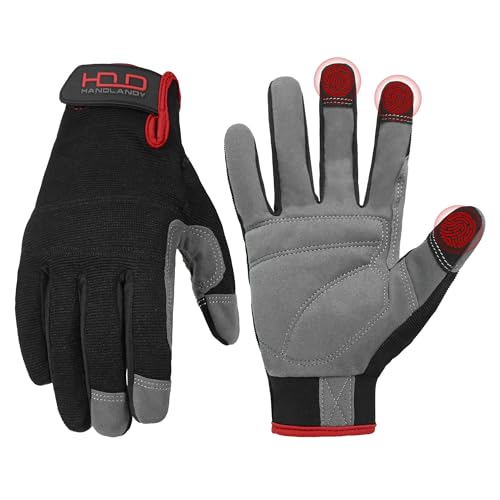 Work Gloves for Men & Women (Black (1 Pair) / Small)