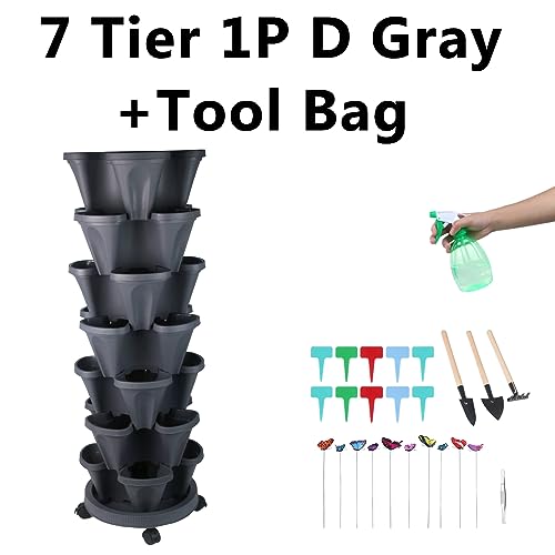Vertical Planter Tower (Dark Gray / 7 Tier)