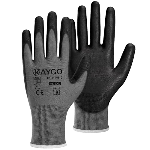 Safety Work Gloves for Men Women (Grey / X-Large)