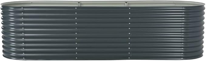 Garden Raised Bed 126"x31.5"x31.9" Galvanized Steel Gray,Raised Garden Bed,Outdoor Planters for Flower Herb Garden