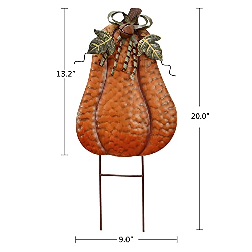 Pumpkin Yard Stakes Sign Outdoor Fall Decor Autumn Garden Stake Art Lawn (B-2pcs)