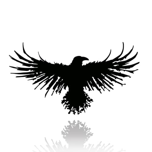 Metal Viking Raven Wall Art Norse Mythology Crow Wall Decor with Gothic Metal Wall Sculpture Suitable for Living Room Bedroom Indoor Outdoor Garden Home (23.3"L x 13"W)