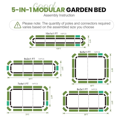 Raised Garden Beds Outdoor (Gray / 8x3x1ft(1pcs))