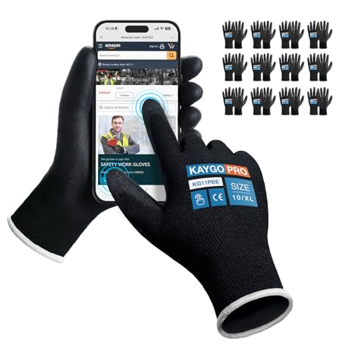 Safety Work Gloves (Black (Touch Screen) / X-Large)