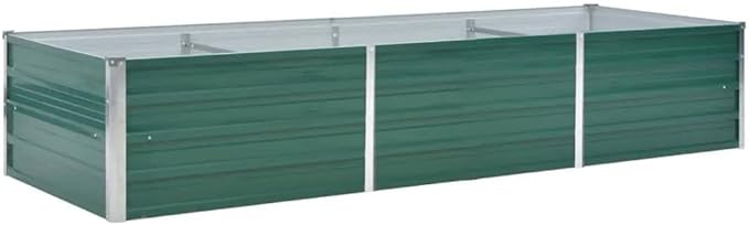 Garden Raised Bed Galvanized Steel 94.5"x31.5"x17.7" Green,Raised Garden Bed,Outdoor Planters for Flower Herb Garden