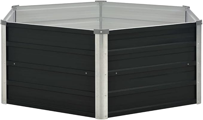 vidaXL , Garden and Terrace, Industrial, Durable, Hexagonal Planter, Galvanized Container, Modern Raised Bed, Urban