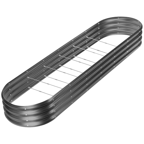8×2×1ft Galvanized Raised Garden Bed Kit (Gray / 8x2x1ft)