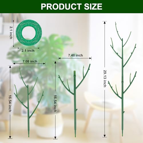 10 Pack Stackable Monstera Plant Support (Dark Green)