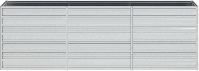 Garden Raised Bed 94.5"x15.7"x30.3" Galvanized Steel Silver,Raised Garden Bed,Outdoor Planters for Flower Herb Garden