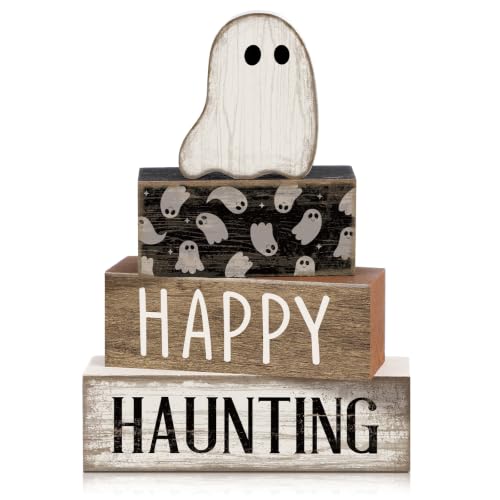 4 Pcs Halloween Table Decor for Home (Happy Haunting)