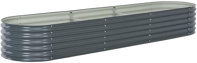 Garden Raised Bed,Galvanized Raised Planter Beds, Backyard Patio Planter Boxes Raised Beds Suitable for Growing Flowers 126"X31.5"X17.3" Galvanized Steel Gray