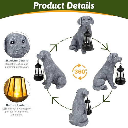 Solar Dog Garden Statue (Labrador)