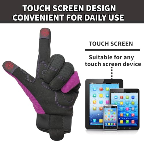 2 Pairs Spandex Work Gloves (2 Pairs Per Pack-purple Work Gloves / Medium)