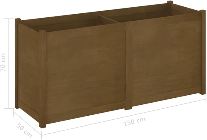 Garden Planter,Raised Flower Beds,Gardening Planters,Multifunctional Raised Bed,Plant Privacy Fence,Greenhouse Planter,for Gardens,Patios,Balconies,Honey Brown 59.1"x19.7"x27.6" Solid Wood Pine