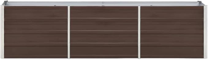 Garden Raised Bed Galvanized Steel 94.5"x15.7"x17.7" Brown,Raised Garden Bed,Outdoor Planters for Flower Herb Garden