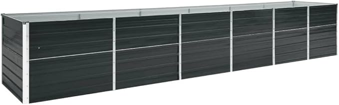 Garden Raised Bed Galvanized Steel 189"x31.5"x30.3" Anthracite,Raised Garden Bed,Outdoor Planters for Flower Herb Garden