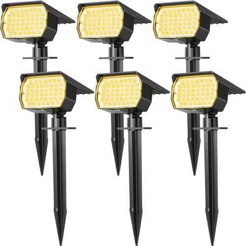 Solar Spot Light Outdoor Landscape Spotlights 6 Pack Warm White (Warm White / 6 Pack)