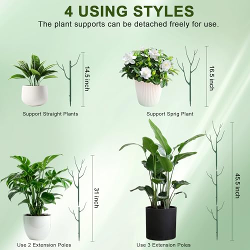 10 Pack Stackable Plant Support Stakes (39.5" - 10 Pack / Green)