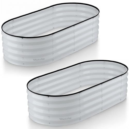 Galvanized Raised Garden Beds Outdoor (Light Gray)