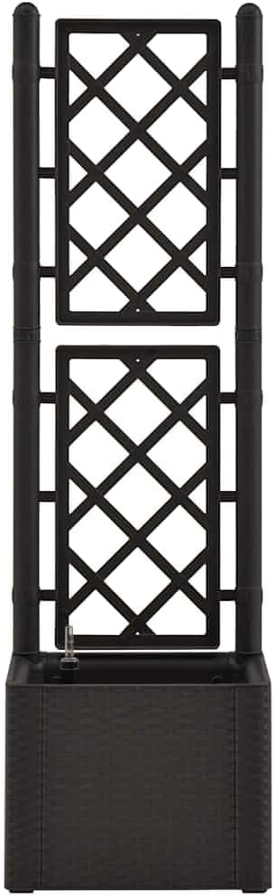 Garden Raised Bed with Trellis and Self Watering, Garden Bed Planter Boxes Outdoor Trellis for Climbing Plants Outdoor Suitable for Restaurants Patios Flowers Backyard System Anthracite