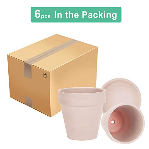 4 Inch Pink Terracotta & Clay Pots with Saucer (Pink)