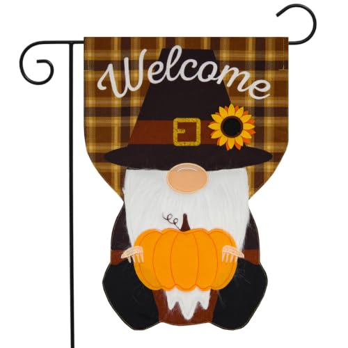 Thanksgiving Garden Flag 12x18 For Outdoor Pilgrim Gnome Burlap For Thanksgiving Garden Flag Flags For Outside