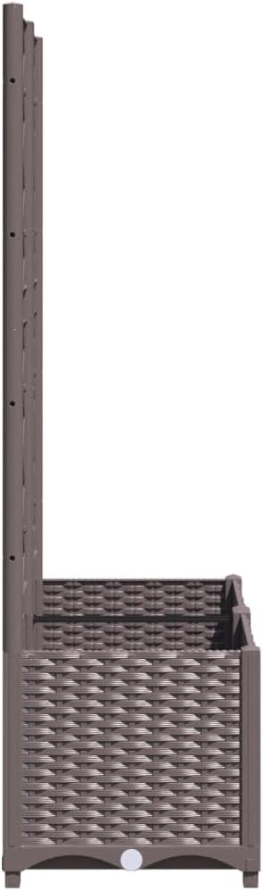 Garden Planter with Trellis Brown 31.5"x15.7"x53.5" PP Raised Planter Box Outdoor Elevated Garden Bed for Climbing Plants, Flowers, and Vegetables