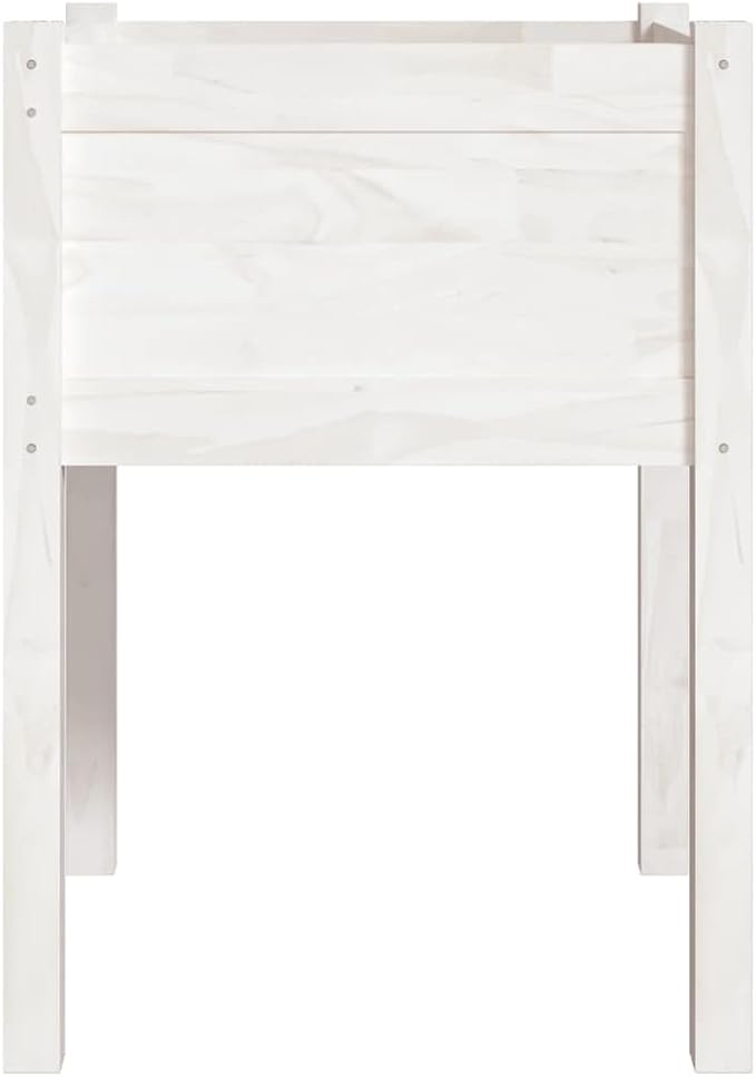 Garden Planters,Greenhouse Planter,Decorative Patio Planters,Patio Raised Beds,Vegetable Planters,Herb Planters,for Herbs,Fruits,Deep-rooted vegetables,2 pcs White 19.7"x19.7"x27.6" Solid Wood Pine