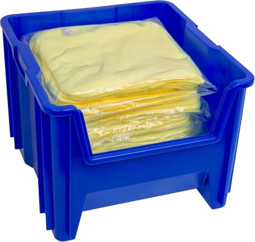 Stak-N-Store Stackable Storage Bins, 17.5"x16.5"x12.5", Blue 2Pk (Blue / 12 Gallons)