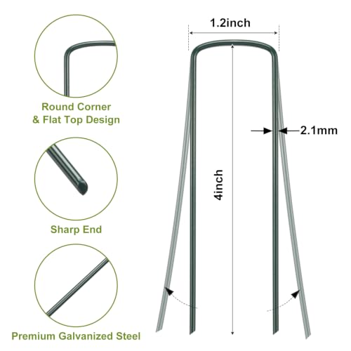 75 Pack Green Landscape Staples (4 Inch/Green-75 Pcs)