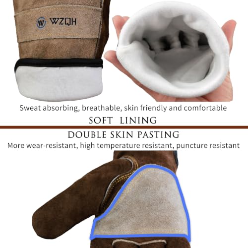 Leather Work Gloves for Men or Women.Gardening (X-Small (Pack of 1) / Coffee - Grey)