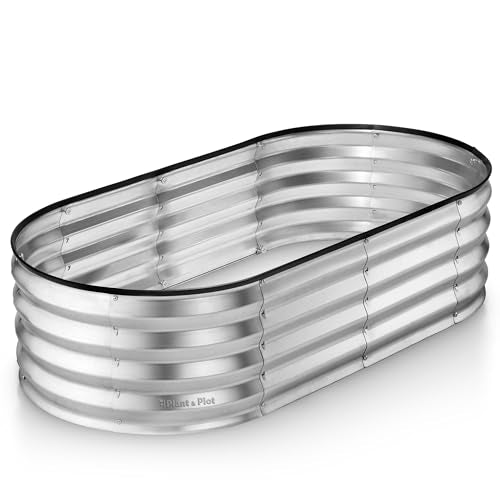 Galvanized Raised Garden Beds Outdoor (Silver)
