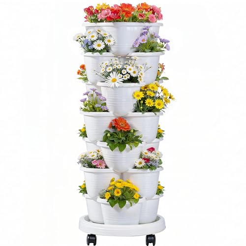 7 Tier Vertical Garden Planter (White / 7 Tier)