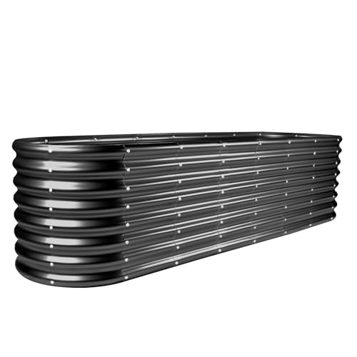 8×2×2ft Galvanized Raised Garden Bed Kit (8×2×2ft / Gray)