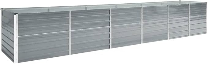 Garden Raised Bed,Garden Bed,Rectangular Planter,Raised Garden Beds Outdoor,Herb Garden Planter Outdoor,for Backyard,Patio,Balcony,Deck,Galvanized Steel 189"x31.5"x30.3" Gray