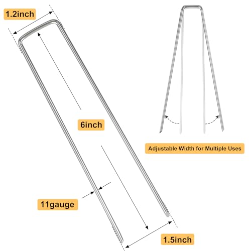 400 Pack Landscape Staples 6 Inch (6 Inch-400 Pcs)