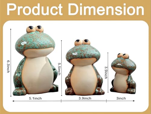 Ceramic Frog Garden Decor Set of 3