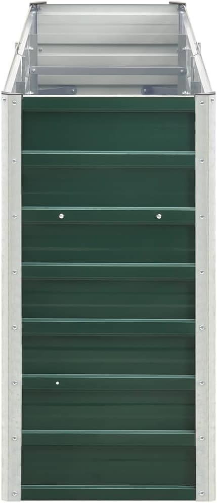 Garden Raised Bed Galvanized Steel 94.5"x15.7"x30.3" Green,Raised Garden Bed,Outdoor Planters for Flower Herb Garden