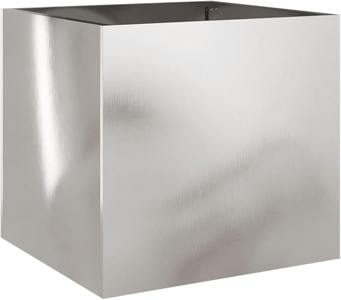 Planters,Multifunctional Raised Bed,Plant Privacy Fence,Balcony Planter Beds,Herb Planters,Greenhouse Planter,for Herbs,Flowers,Outdoor,Vegetables,2 pcs Silver 16.5"x15.7"x15.4" Stainless Steel
