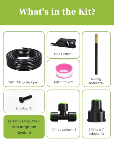 50FT Drip Irrigation System (50FT / Green)