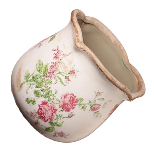 Shabby Chic Flower Pot (Rose Floral)